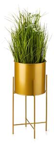 KOVOVÝ KVETINÁČ SO STOJANOM GOLDEN 55X21 CM ZLATÁ