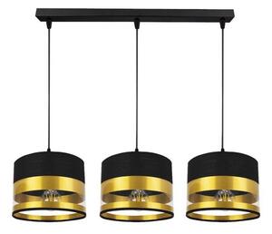 Luster na lanku MILO 3xE27/60W/230V zlatá/čierna