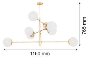 Argon 5043 - Luster na tyči CAMERON 8xE27/15W/230V mosadz