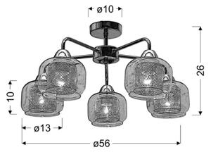 Prisadený luster RAY 5xE14/40W/230V