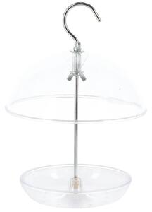Závesné kŕmidlo pre vtáky Round, 21,5x15,5 cm, plast, transparentná