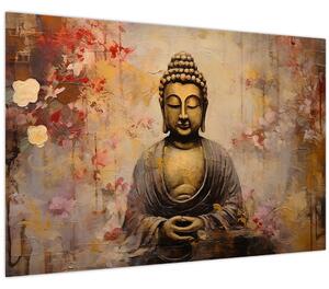 Obraz - Budha, maľba (90x60 cm)