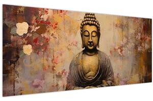 Obraz - Budha, maľba (120x50 cm)