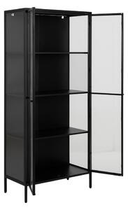 Čierna kovová vitrína Actona Newcastle, výška 180 cm