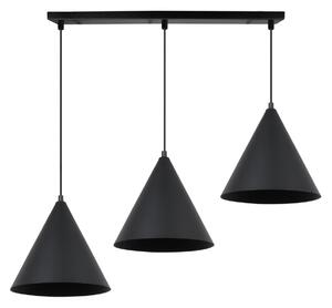 Závesné svietidlo Soho, 3x čierne kovové tienidlo, (fi 25cm)