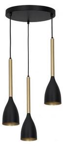Luster na lanku ISTAPPAR 3xE27/60W/230V čierna/zlatá
