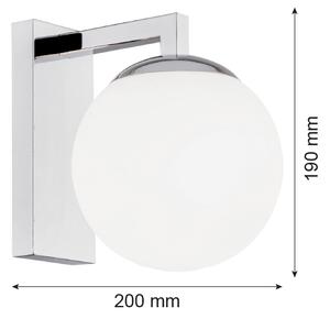 Argon 3735 - Nástenná lampa ASPEN 1xE27/15W/230V lesklý chróm
