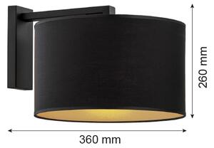 Argon 4340 - Nástenná lampa KARIN 1xE27/15W/230V čierna