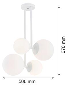 Argon 1644 - Luster na tyči ASPEN 4xE27/15W/230V biela