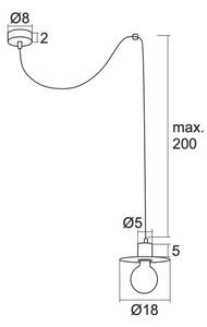 Argon 3836 - Luster na lanku CORSO 1xE27/15W/230V lesklý chróm