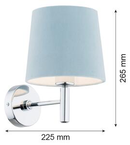Argon 3910 - Nástenná lampa BOLZANO 1xE27/15W/230V modrá/lesklý chróm