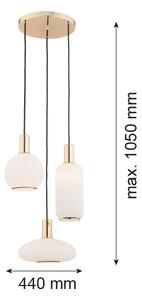 Argon 1489 - Luster na lanku SAGUNTO 3xE27/15W/230V mosadz