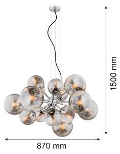 Argon 5022 - Luster na lanku SATELITE 15xE27/15W/230V lesklý chróm
