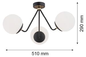 Argon 1478 - Prisadený luster TOMAR 3xE27/15W/230V čierna