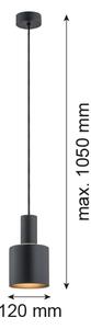 Argon 4219 - Luster na lanku SINES 1xE27/15W/230V pr. 12 cm čierna
