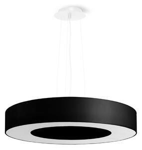 Závesné svietidlo Saturno Slim, 1x čierne textilné tienidlo, (biely plast), (fi 50 cm)