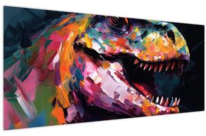 Obraz - Dinosaurus, maľba (120x50 cm)