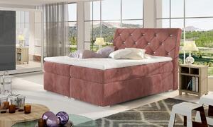NABBI Beneto 140 čalúnená manželská posteľ s úložným priestorom ružová (Kronos 29)