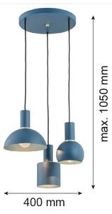 Argon 1471 - Luster na lanku SINES 3xE27/15W/230V modrá