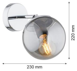 Argon 3989 - Nástenná lampa SATELITE 1xE27/15W/230V lesklý chróm/šedá