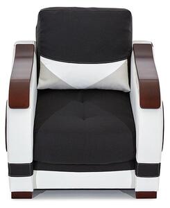 Rozkladacia sedacia súprava s úložným priestorom Pietro 3+1+1 - čierna / biela