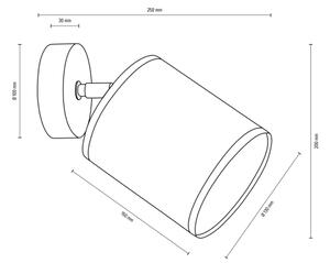 Spot-Light 66791174 - Nástenné bodové svietidlo BOHO 1xE27/25W/230V dub