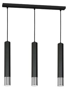 Luster na lanku NEST 3xGU10/8W/230V čierna/lesklý chróm