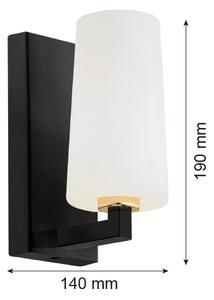 Argon 8056 - Nástenná lampa CAMELOT PLUS 1xE27/15W/230V čierna/biela/zlatá