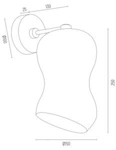 Argon 8046 - Nástenná lampa SALERNO 1xE27/15W/230V zlatá