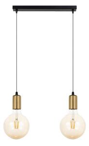 Luster na lanku MIROS 2xE27/60W/230V čierna/zlatá