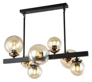 Klausen 106004 - Luster na tyči HYPERION 7xE27/7W/230V čierna/béžová