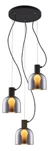 Klausen 113008 - Luster na lanku FIRE 3xE27/9W/230V šedá/čierna