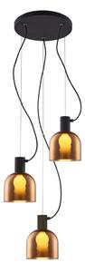 Klausen 113009 - Luster na lanku FIRE 3xE27/9W/230V hnedá/čierna