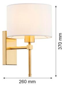 Argon 8048 - Nástenná lampa ABBANO 1xE27/15W/230V mosadz/biela