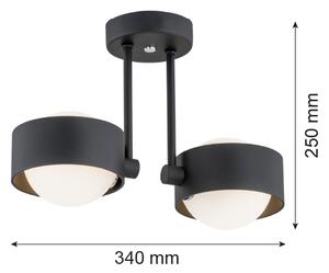 Argon 7089 - Luster na tyči MASSIMO PLUS 2xG9/6W/230V čierna