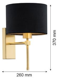 Argon 8050 - Nástenná lampa ABBANO 1xE27/15W/230V mosadz/čierna