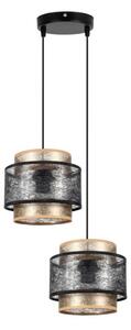 Luster na lanku GABI 2xE27/60W/230V zlatá/čierna pr. 30 cm