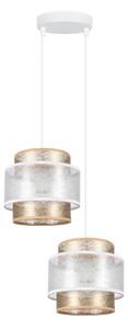 Luster na lanku GABI 2xE27/60W/230V zlatá/biela pr. 30 cm