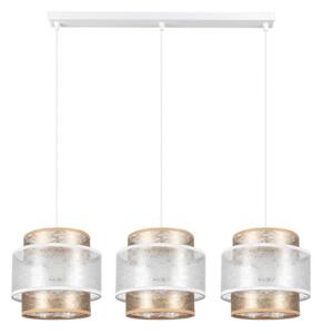 Luster na lanku GABI 3xE27/60W/230V zlatá/biela