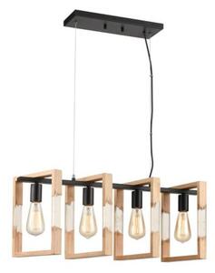 Klausen 114001 - Luster na lanku SERIES 4xE27/11W/230V drevo/čierna