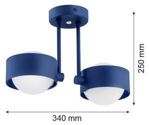 Argon 7090 - Luster na tyči MASSIMO PLUS 2xG9/6W/230V modrá