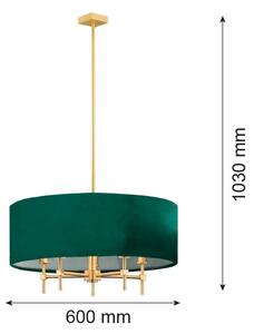 Argon 2146 - Luster na tyči ABBANO 5xE14/7W/230V mosadz/zelená