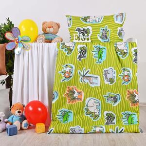 Obliečky detské Jungle zelené EMI, Detský set 90x130 + 45x65