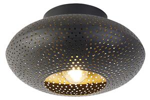 Orientálna stropná lampa čierna so zlatou 25 cm - Radiance
