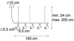 Moderný 1-fázový systém závesných koľajníc biely s 5 bodmi - Jeana