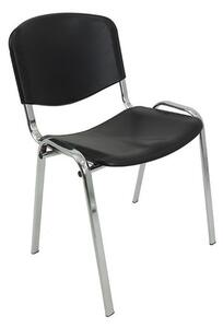 Konferenčná plastová stolička ISO CHROM Čierna