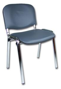 Konferenčná stolička ISO eko-koža CHROM Tmavo sivá D23 EKO