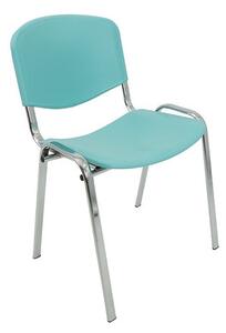 Konferenčná plastová stolička ISO CHROM Modrá