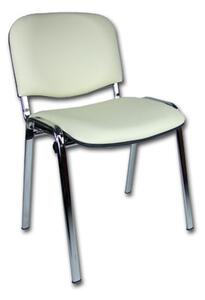 Konferenčná stolička ISO eko-koža CHROM Biela D18 EKO