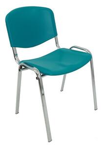 Konferenčná plastová stolička ISO CHROM Svetlo modrá